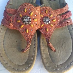Earth spirit upper leather sandals